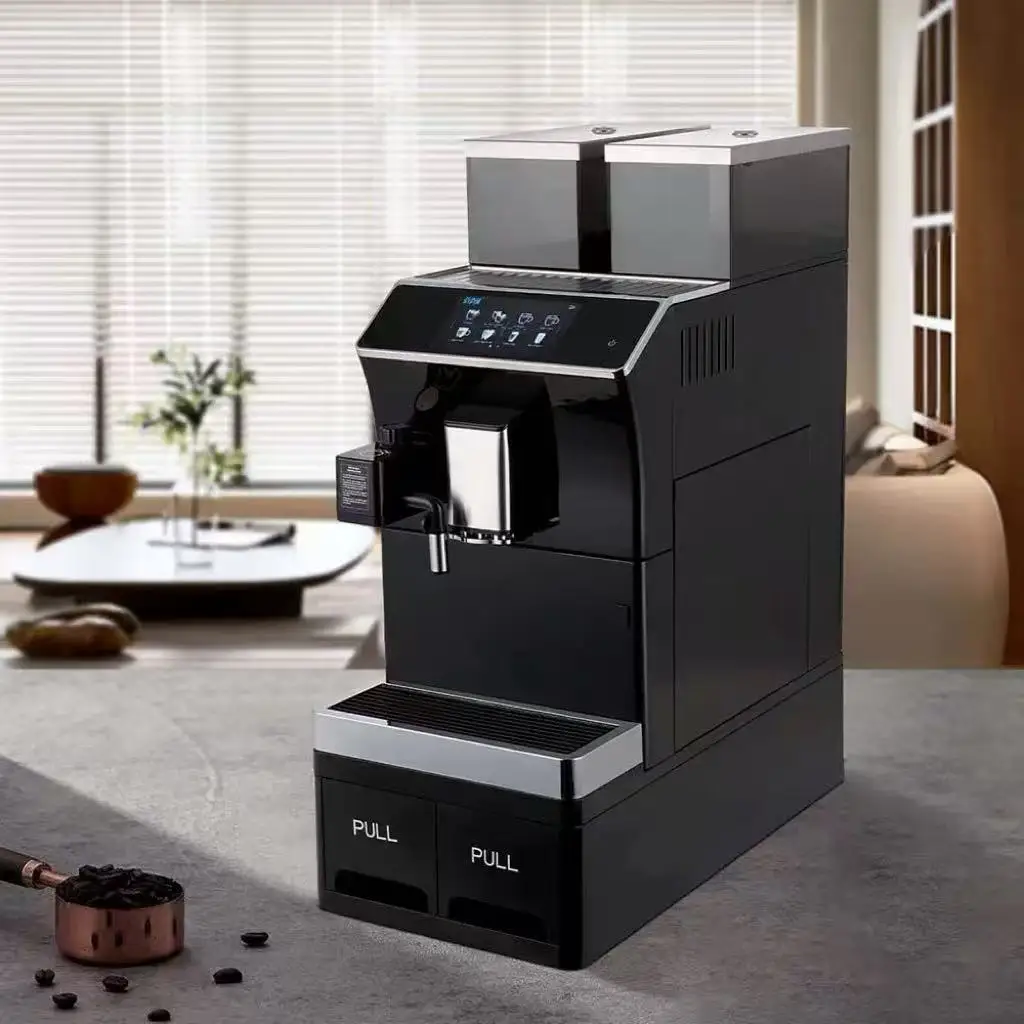 Fully Automatic Bean To Cup Commercial Coffee Machine With Auto Cleaning Milk Foam System