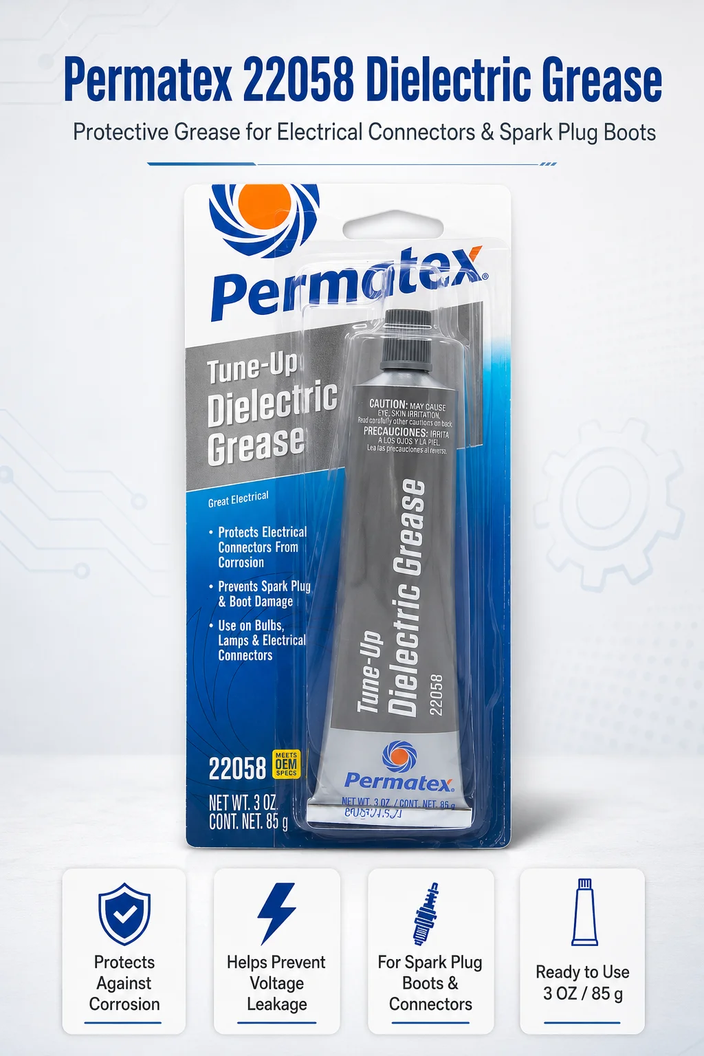 Permatex 22058 Dielektrisches Fett 3oz 85g Elektrischer Steckverbinder-Schutz Anti-Korrosionsmittel für Zündkerzenstecker Glühbirnen Auto – Detail 1