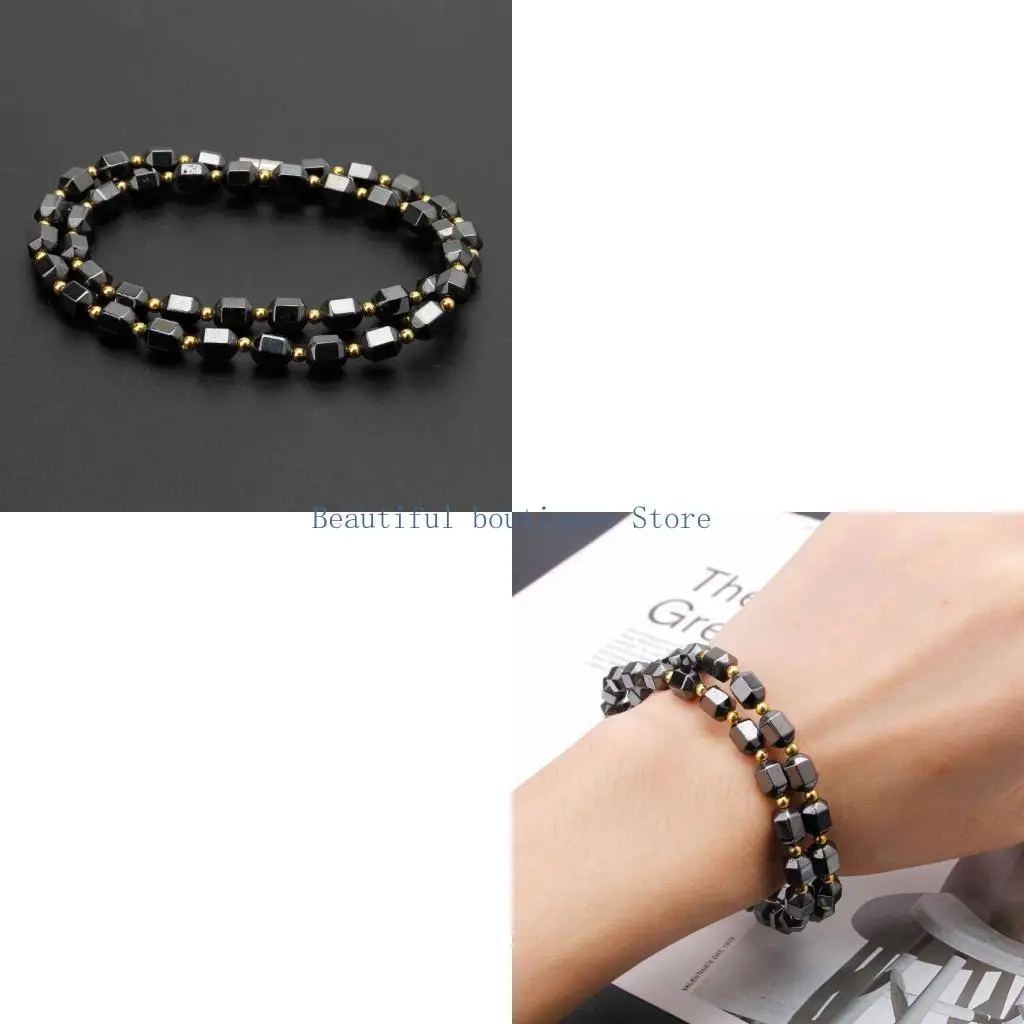 U4LF Black Hematite Necklace Therapy Necklace Jewelry Gift for Mother's Day
