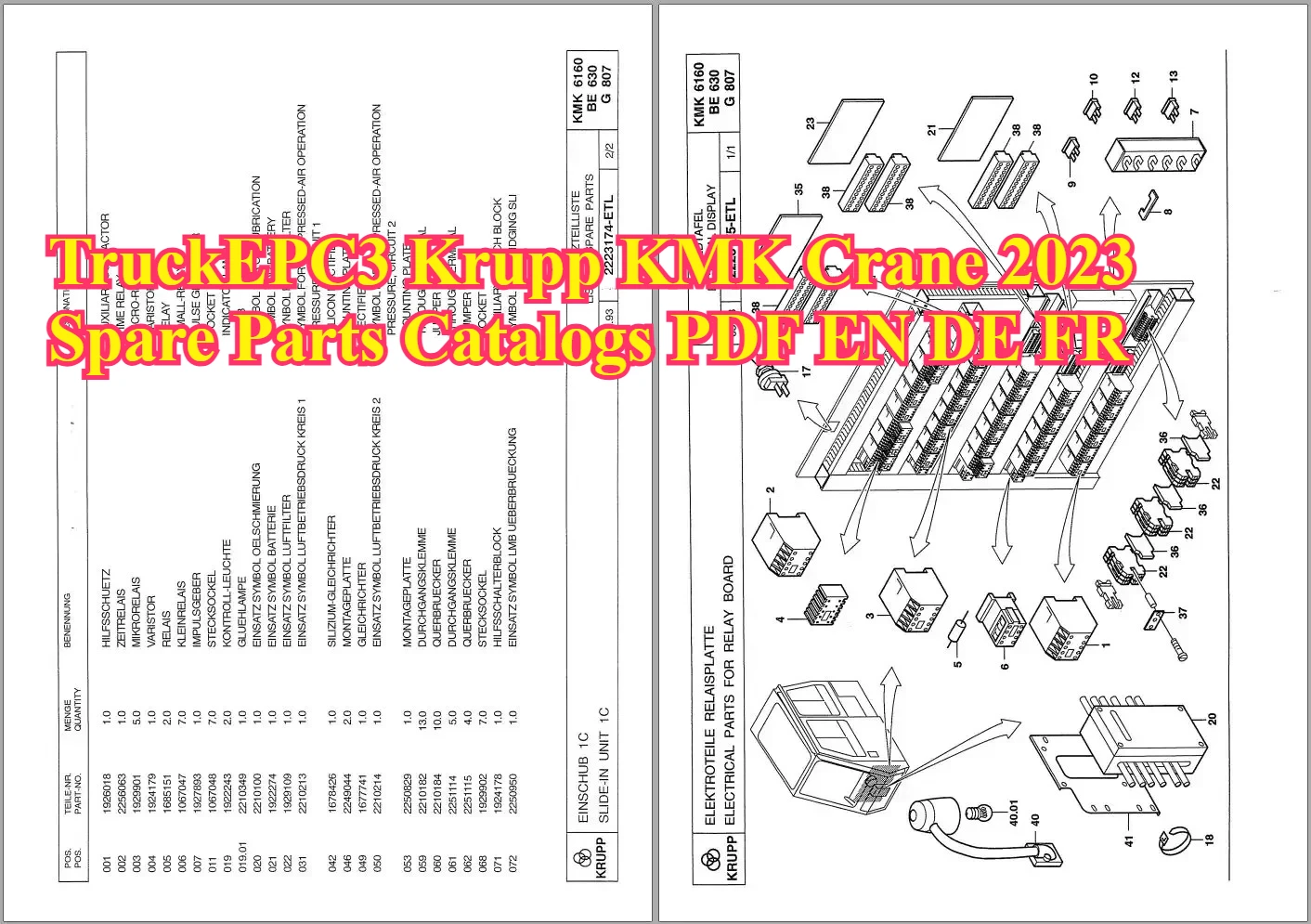 

TruckEPC3 Krupp KMK Crane 2023, каталоги на запасные части PDF EN DE FR