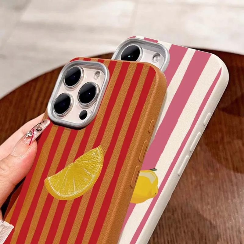 For Xiaomi Poco X7 Pro Phone Case Lemon Striped Retro Lichee Pattern Cases for POCO F6 F5 Pro 5G X6 X5 X3 M6 Pro 4G Soft Cover view 5