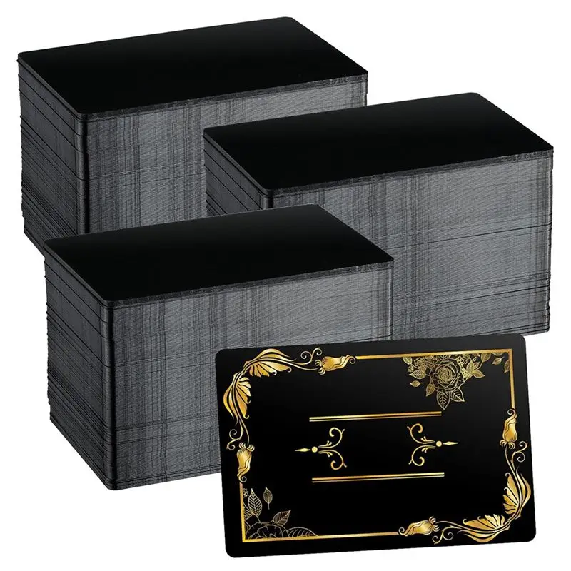 

AA81-550 Pcs Metal Business Cards Engraving Aluminum Plates For Crafting Multipurpose Metal Sheets 0.01 Inch Thick