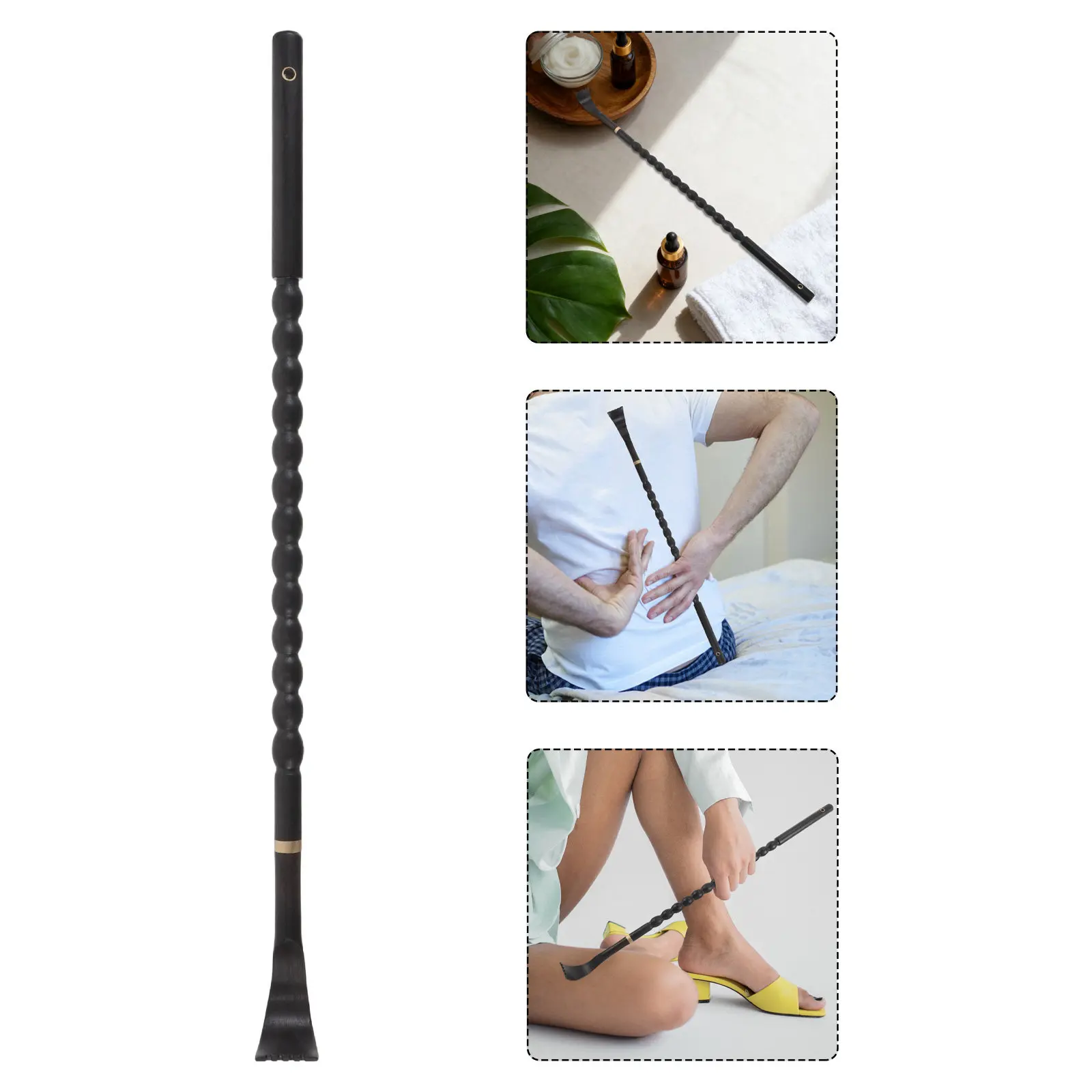 Massage Halloween Christmas New Year Adult Adulte Adultes Home Spa Accessories Wood Back Scratcher Inch Beaded Handle Natural