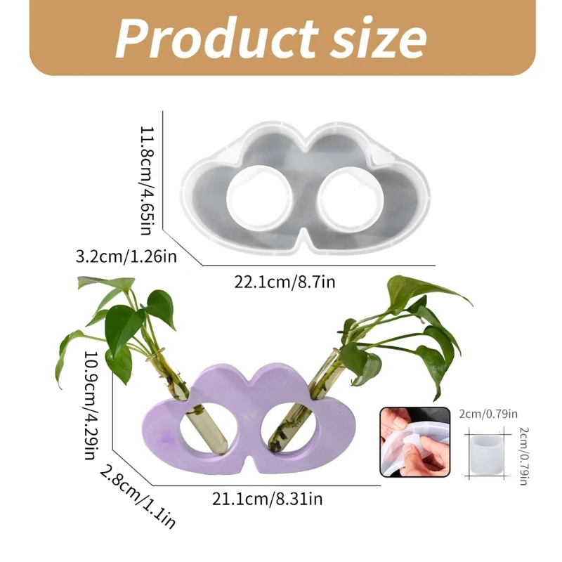 다목적 수지 꽃병 금형 더블 하트 디자인 꽃병 홀더 금형 심기위한 예술적 수지 꽃병 금형