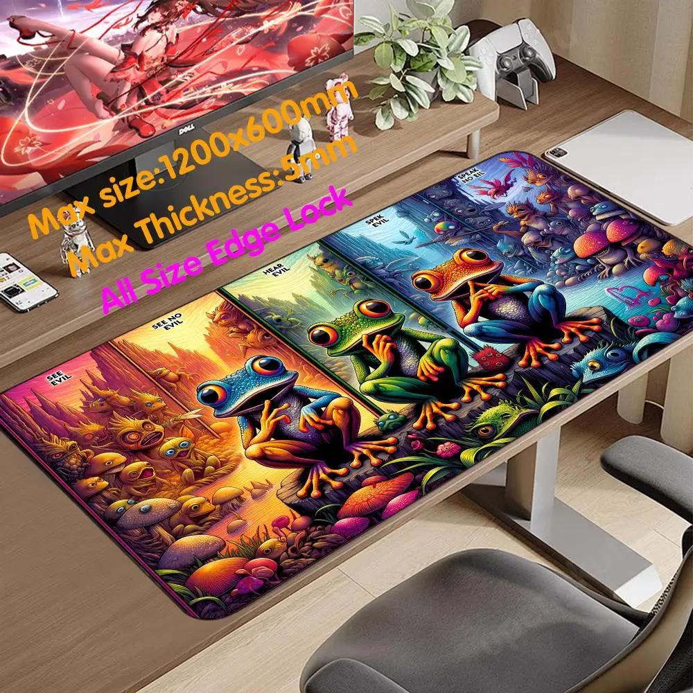 Frog Wizard The Magic Play Mats Mouse Pad Card Game Mat Computer Office Mousepad Non-slip for MTG DTCG CCG RPG Trading Rug 30x60