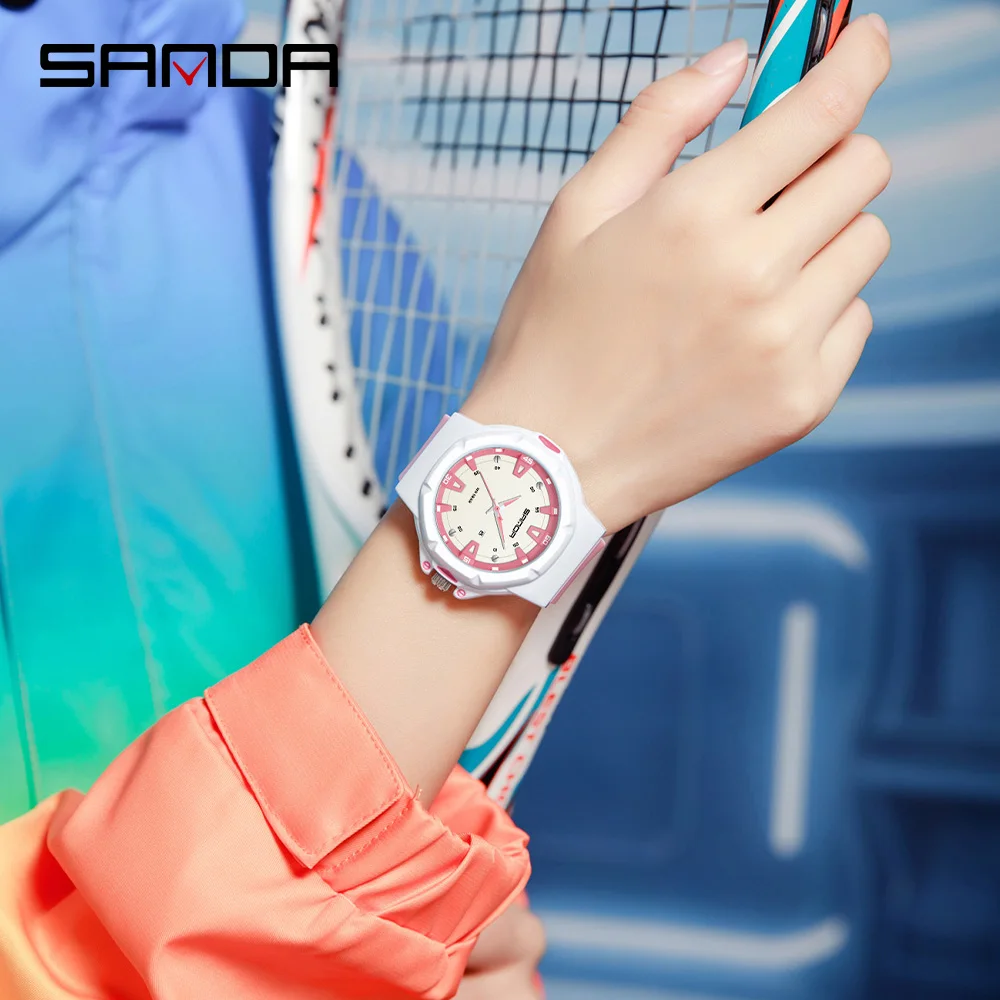 SANDA New 3260 Fashion Student Quartz Watch Waterproof Luminous Calendar Simple Women's Student Quartz Watch 2025