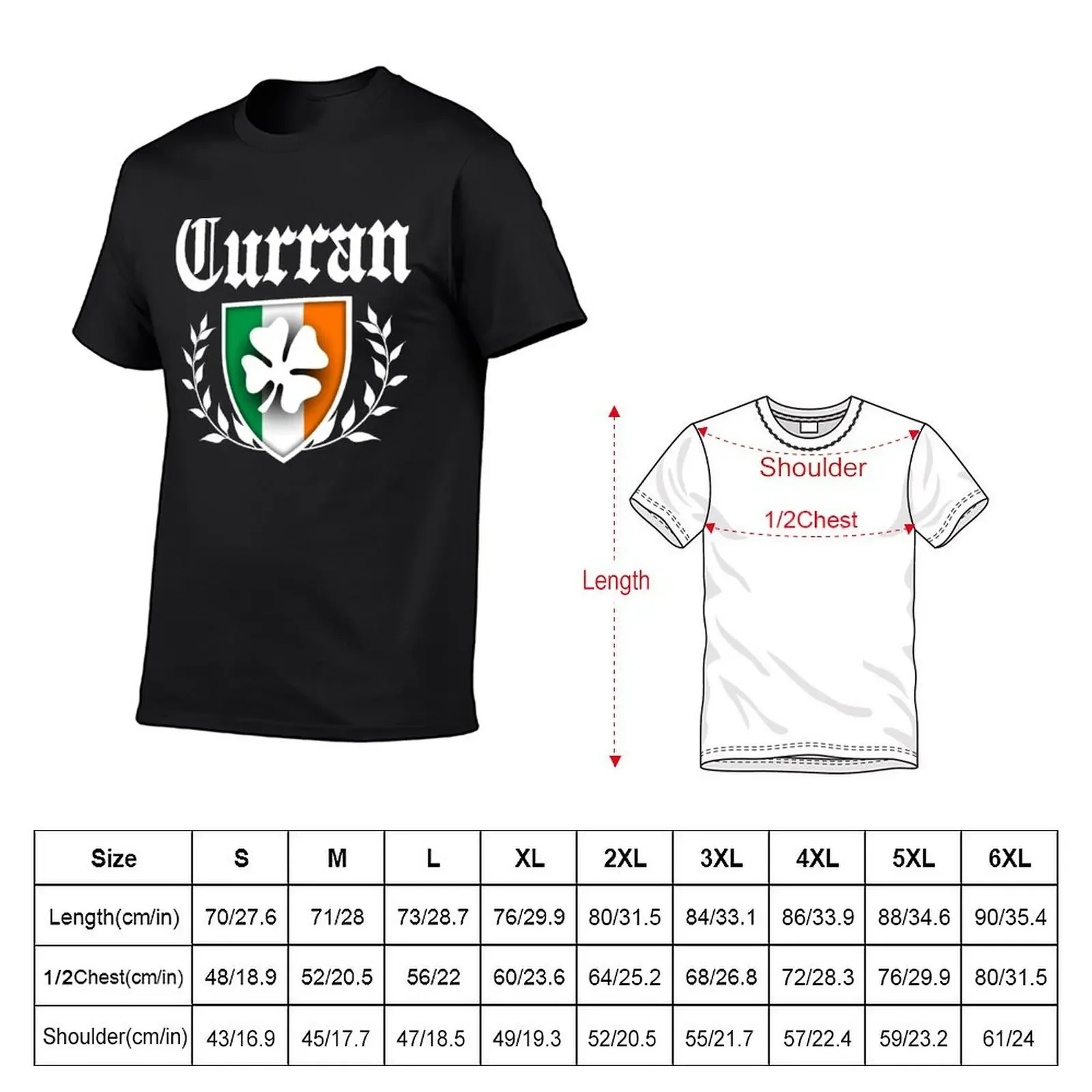 Curran Family Shamrock Crest T-Shirt quick-drying boys whites vintage anime shirt heavyweights mens t shirts top quality