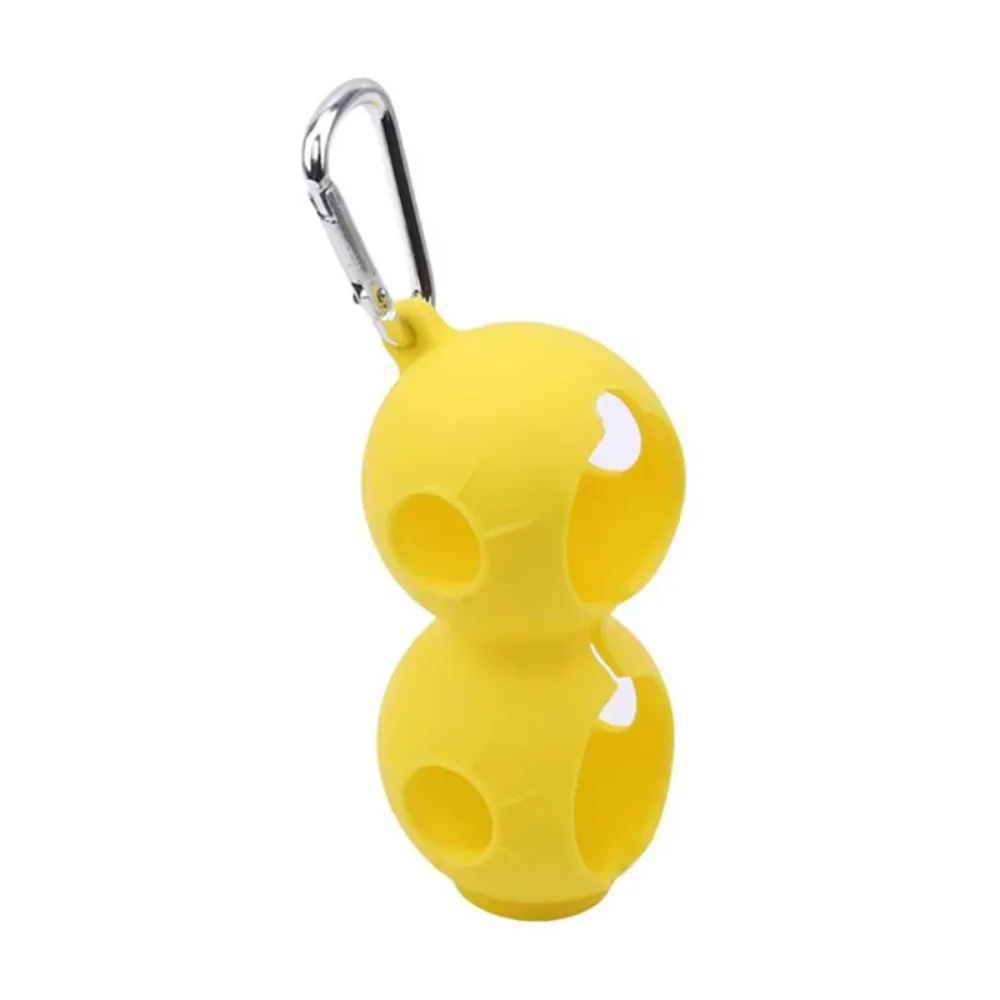 Portable Golf Balls Protective Cover Silicone Quick Release Golf Ball Case Cover for 2 Balls with Hook Golf Ball Carry Bag