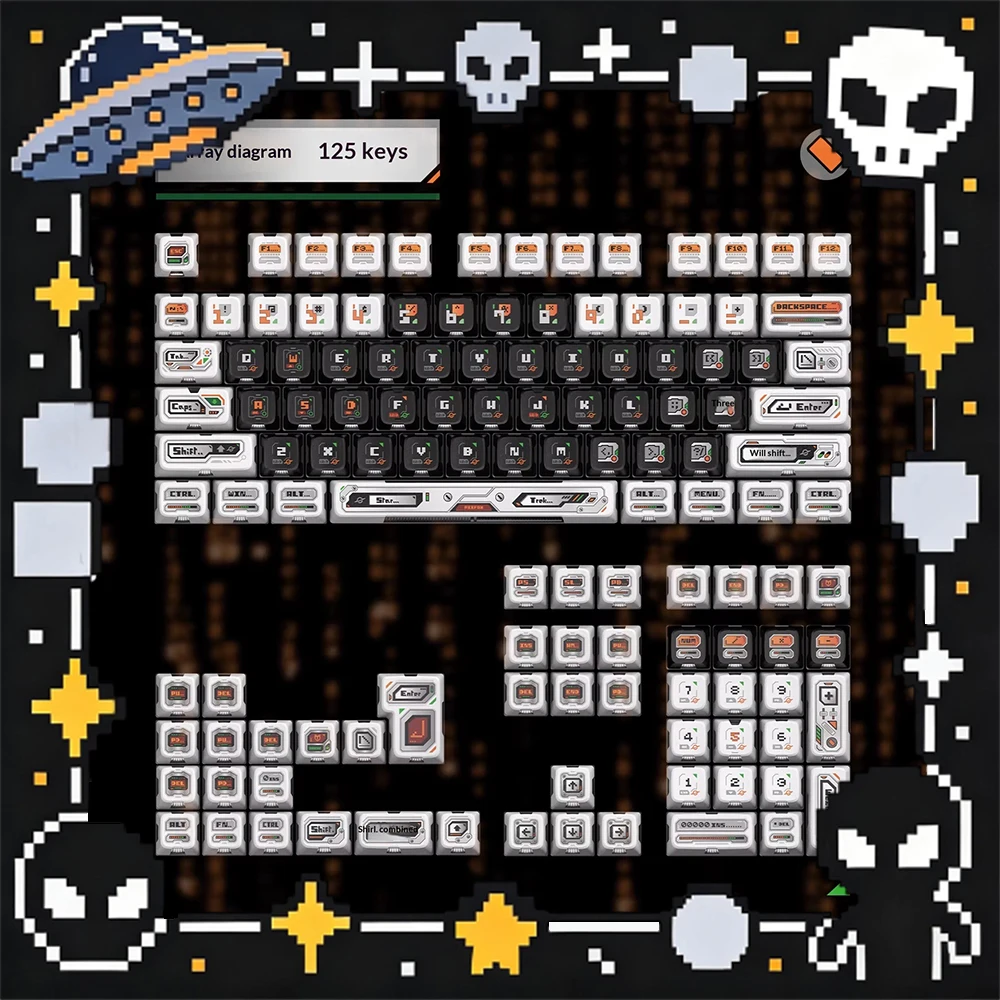 

PIIFOX YUHK-KC PC Keycaps Thermal Sublimation Personality Keyboard Keycaps Wear And Oil Resistance PBT Unbounded PC Accessories