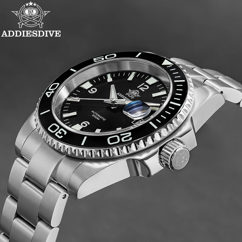 ADDIESDIVE Nuovo 40mm Water Ghost Diver Orologio da uomo Luxury Business NH35 Orologio meccanico automatico Zaffiro Impermeabile 200m AD2085