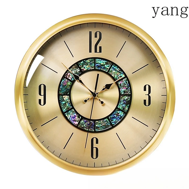 CX modern simple wall clock pure copper home living room bedroom decoration clock wall hanging high-end