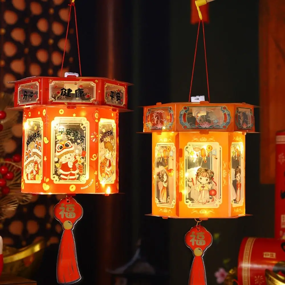 Chinese Style 2025 Snake Year Portable Lantern Traditional Transparent Handheld Lantern Waterproof PVC Spring Festival Lantern