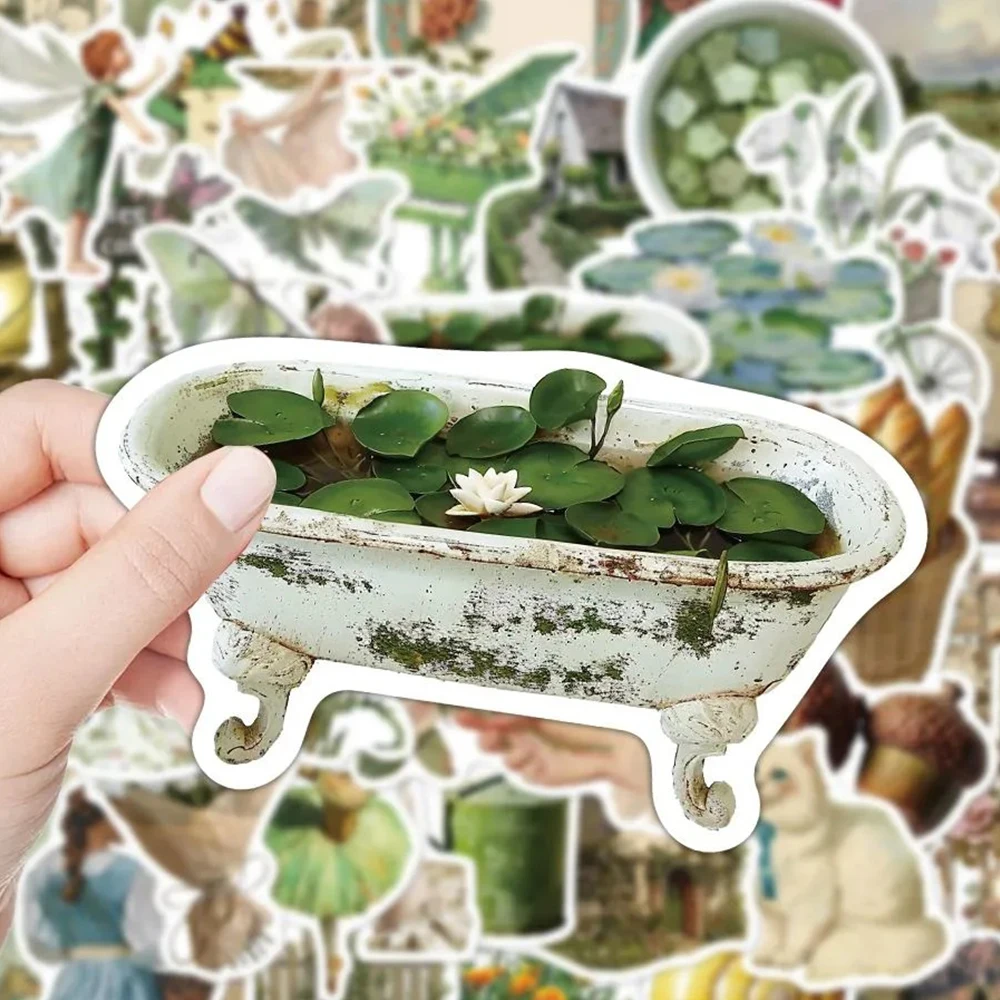 

10/30/50pcs Retro INS Style Rural Life Cartoon Stickers Aesthetic Decals for Suitcase Motorcycle Bike Decoration Sticker Kid Toy