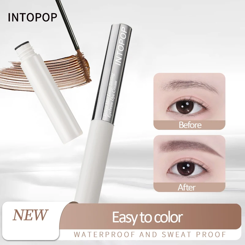 Tintura de sobrancelha INTOPOPOP pode ser aplicada com apenas uma escova, tornando-o fácil de segurar para maquiagem sem manchas ou modelar