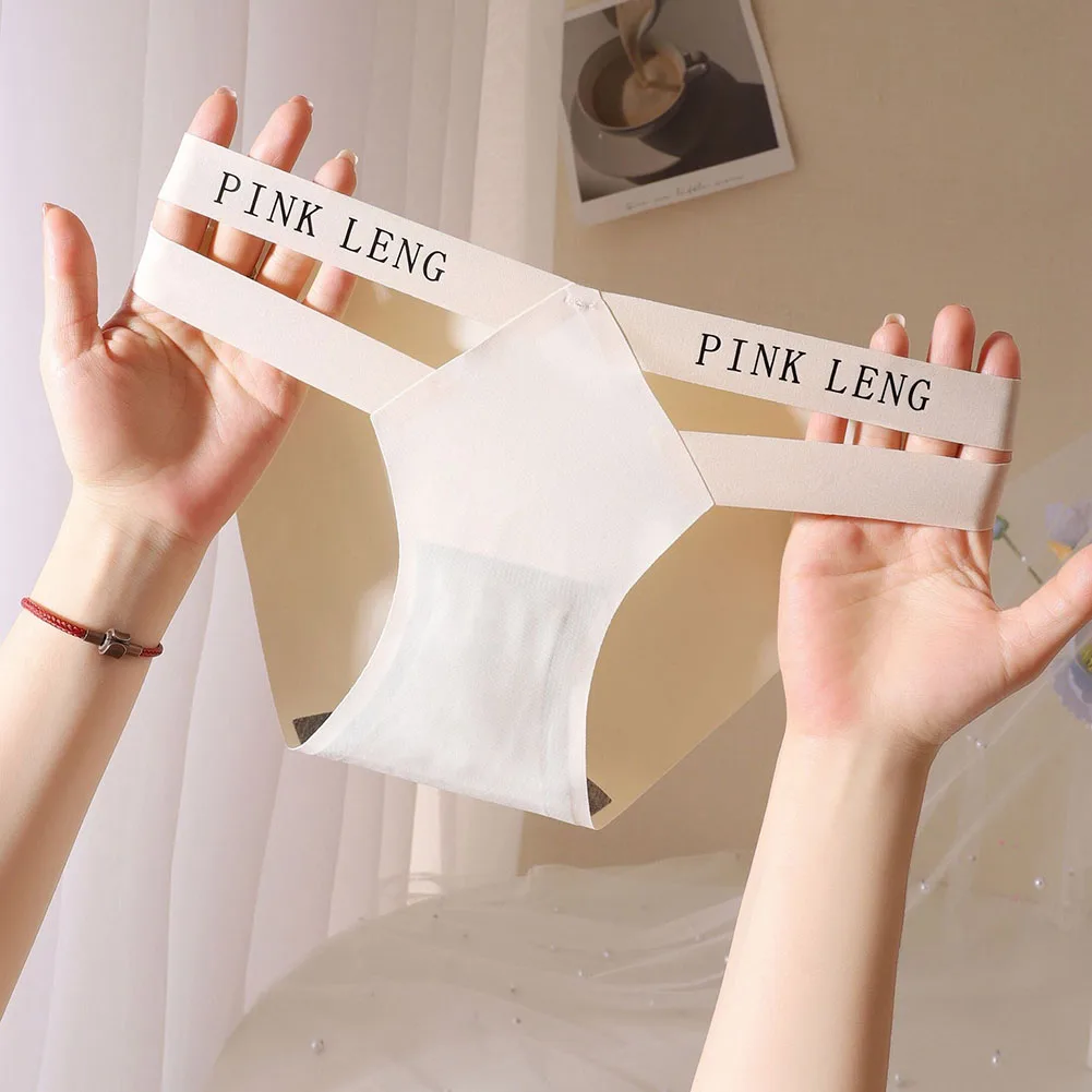 Slip Mutande Elasticità moderata Lingerie sexy rosa Bianco Donna Nero Seta ghiaccio Ragazze Colore pelle azzurro