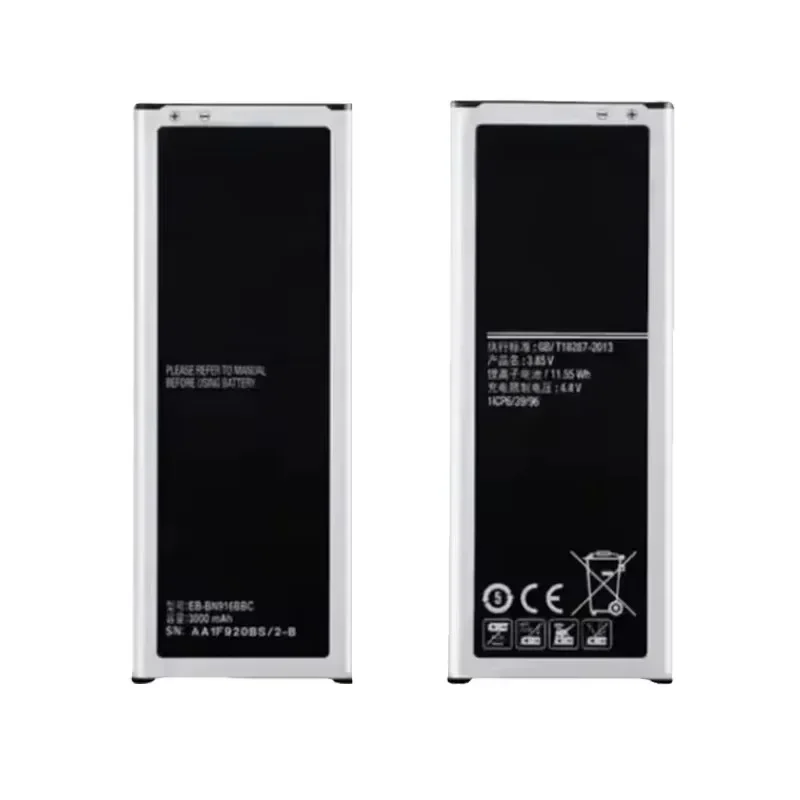 3.85V 3000mAh EB-BN916BBC Large Capacity Mobile Phone Batteries For Samsung Galaxy Note 4 N910U N910F N9100 Smartphone Battery