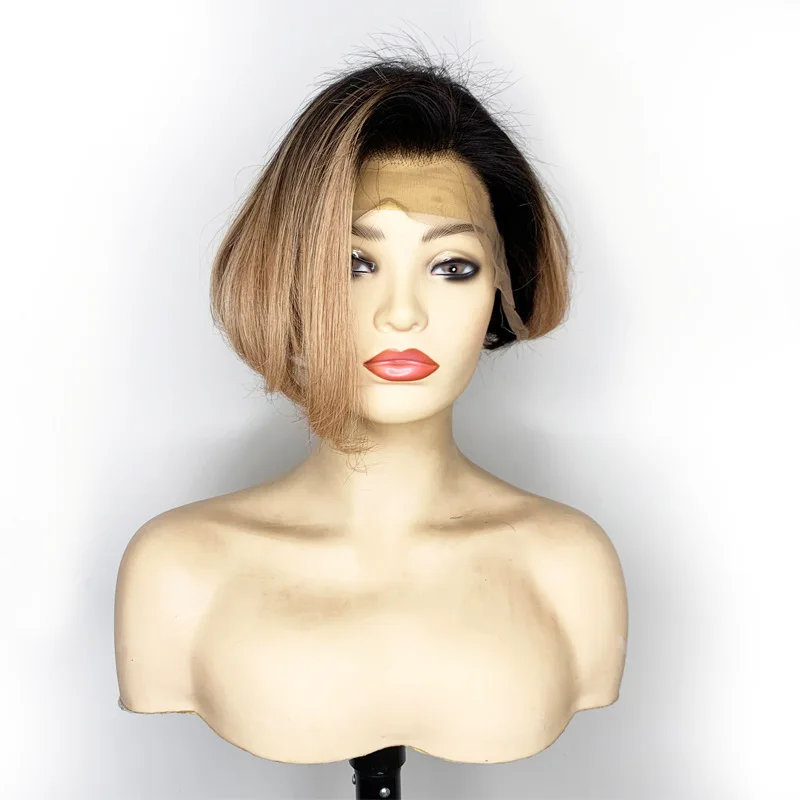 Real hair full mechanism popular headgear full hand woven half mechanism hair dyeing curly hair heightening breathable wig