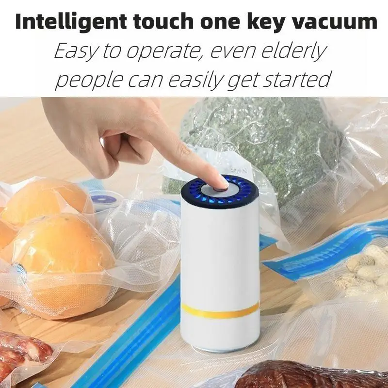 

Mini Vacuum Sealer Portable USB Electric Air Pump Mini Fresh-Keeping Handheld Vacuum Sealing Machine Packaging Packer for Home