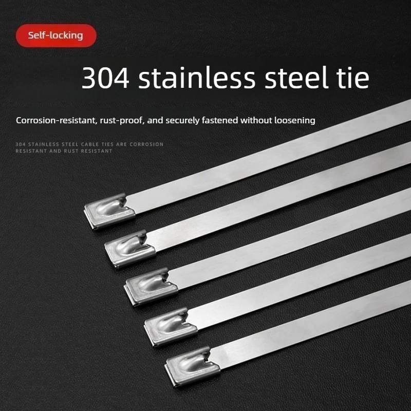 304 stainless steel cable ties self locking marine ties strong metal bundling straps