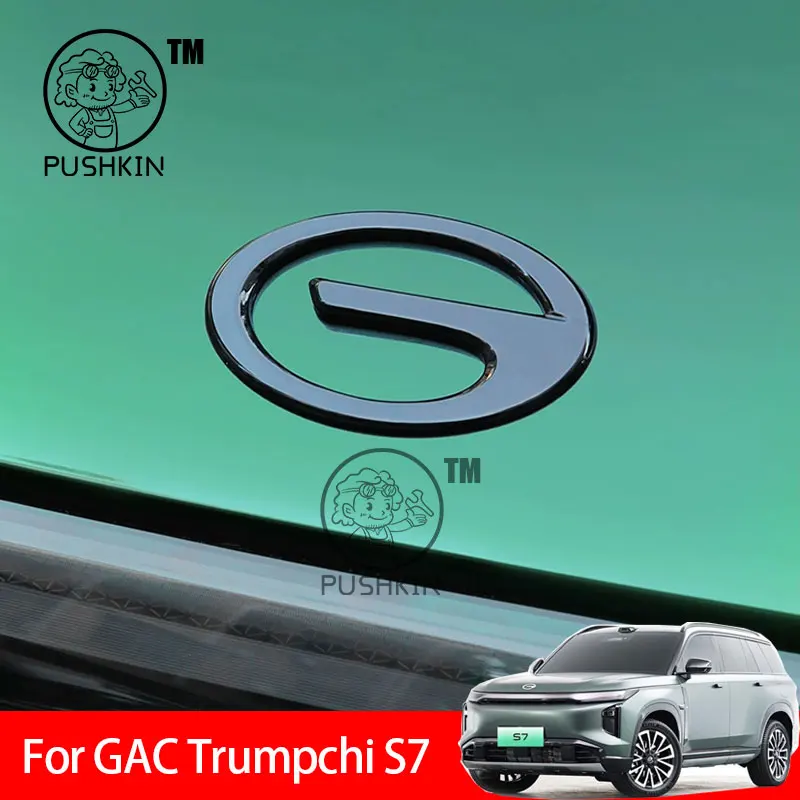 

For GAC Trumpchi S7 2025 2026 3D ABS Sticker Car Front Emblem Badge Decals Black Badge Logo Emblem Cover Car-Styling
