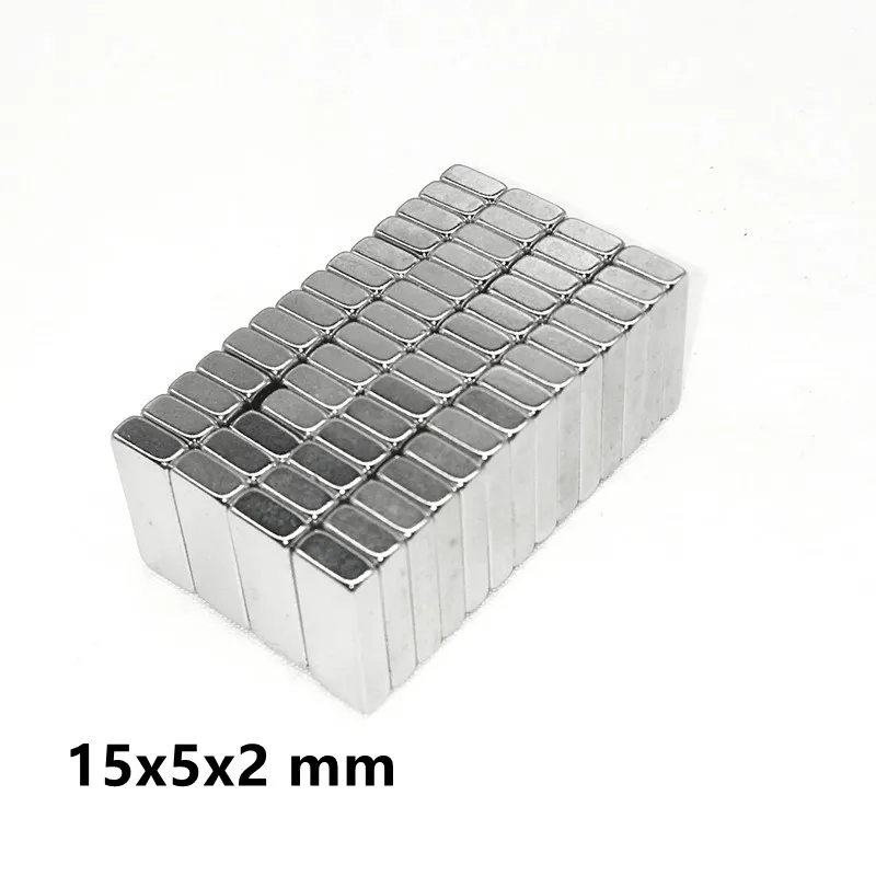 20/50/100/200/300/500pcs 15x5x2 Block Super Strong Magnetic Magnets 15mm*5mm Permanent Neodymium Magnet 15x5x2mm N35 15*5*2