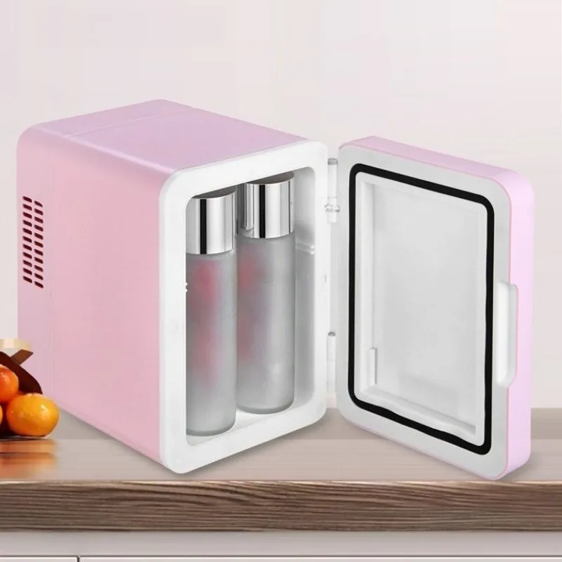 Portable Mini Makeup Cooler Fridge Luxury Cosmetic Fridges with Mirror Mute Skincare Refrigerator 4L Small Refrigerator for Room
