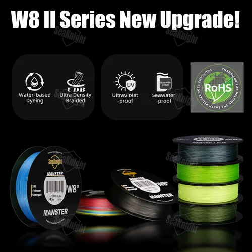 Imagen 2 del producto Línea de pesca SeaKnight marca W8 II serie 500M 8 hebras línea de PE trenzada avanzada anti-UV línea de pesca con revestimiento a prueba de agua de mar