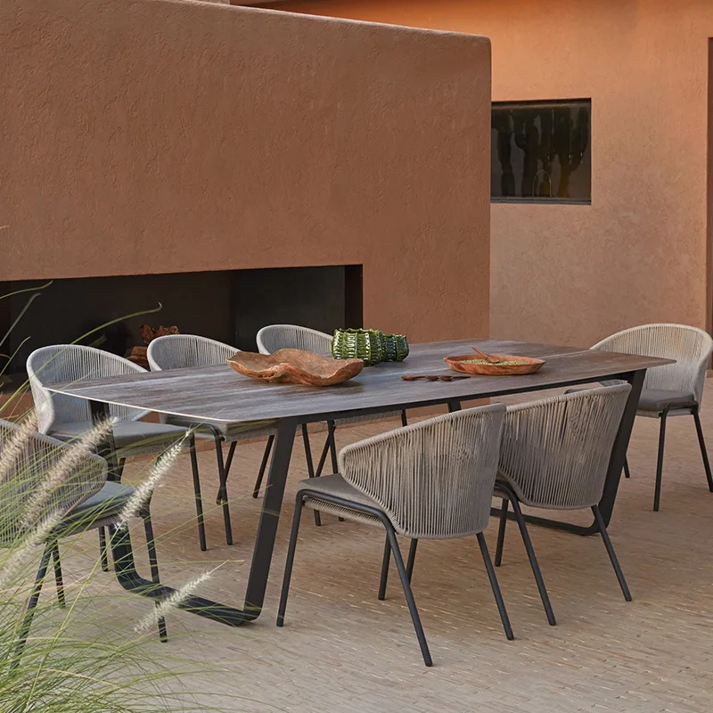 Rattan sofa table and chair combination model room sales department building hotel terrace outdoor balcony leisure sofa coffee t