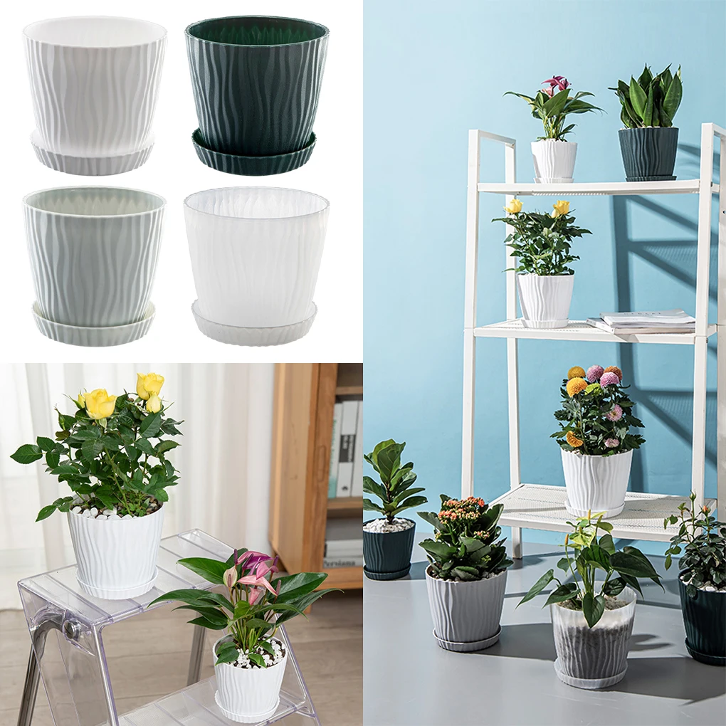 

Portable Bonsai Pots For Easy Transportation And Maintenance Weather-resistant Plastic Flower Pots transparent L pot+L tray