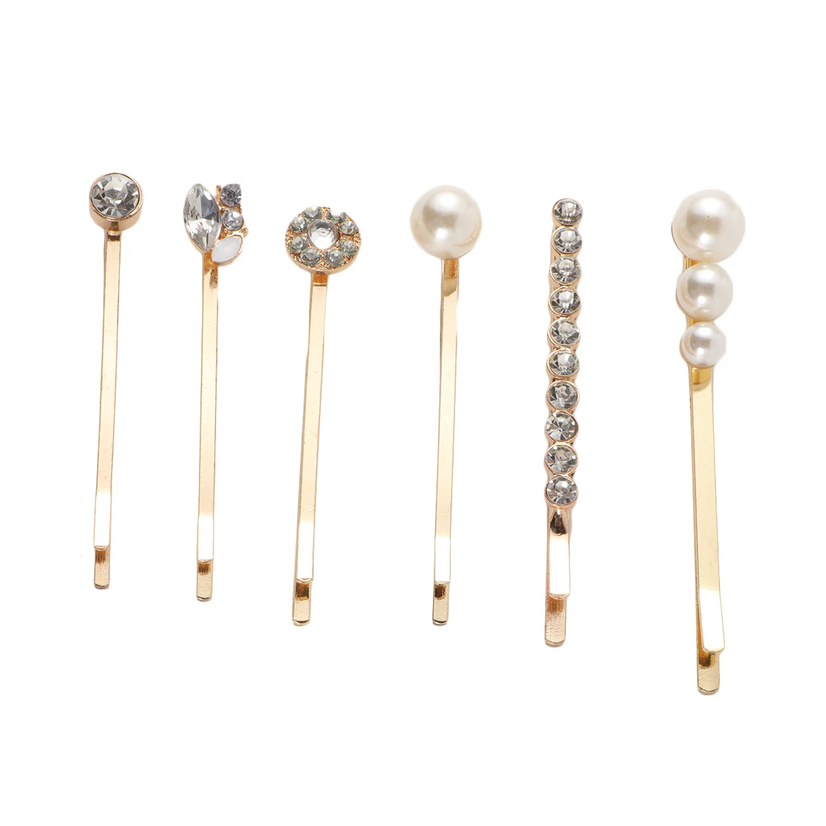 

12PCS Pearl Alloy Hair Clips Rhinestone Women Accessories Girls Barrettes Wedding Party Daily Use Fashion Hairpins