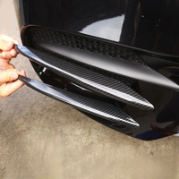 For Mercedes Benz W213 E Class 2016 2017 2018 4pcs Carbon Fiber Texture Front Fog Light Lamp Grille Slats Cover Trim