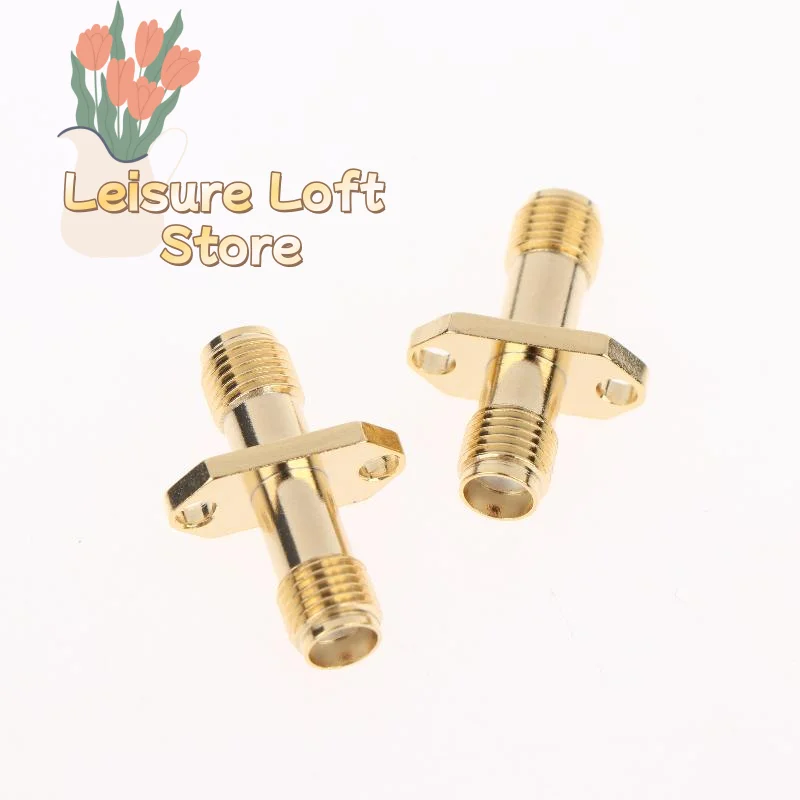 2Pcs SMA Female to Female Flange RF Coaxial Connector Secure 2 Hole Mount for GPS Module Communication Setup