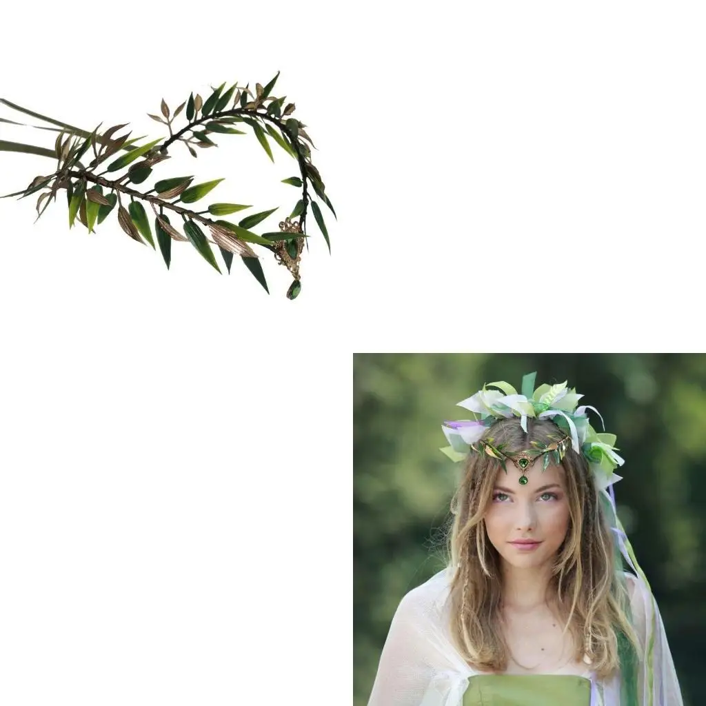 A52E Unique Green Hair Hoop Retro Hair Decoration Fashion Accessory Portable for Travel and Party Fashion Statements