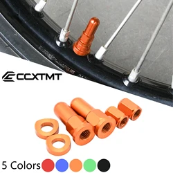 CNC Valve Cap Dirt Bike Rim Lock Nuts Bolts Spacer For KTM Honda Yamaha Kawasaki Husberg Husqvarna Suzuki Motorcycle Universal
