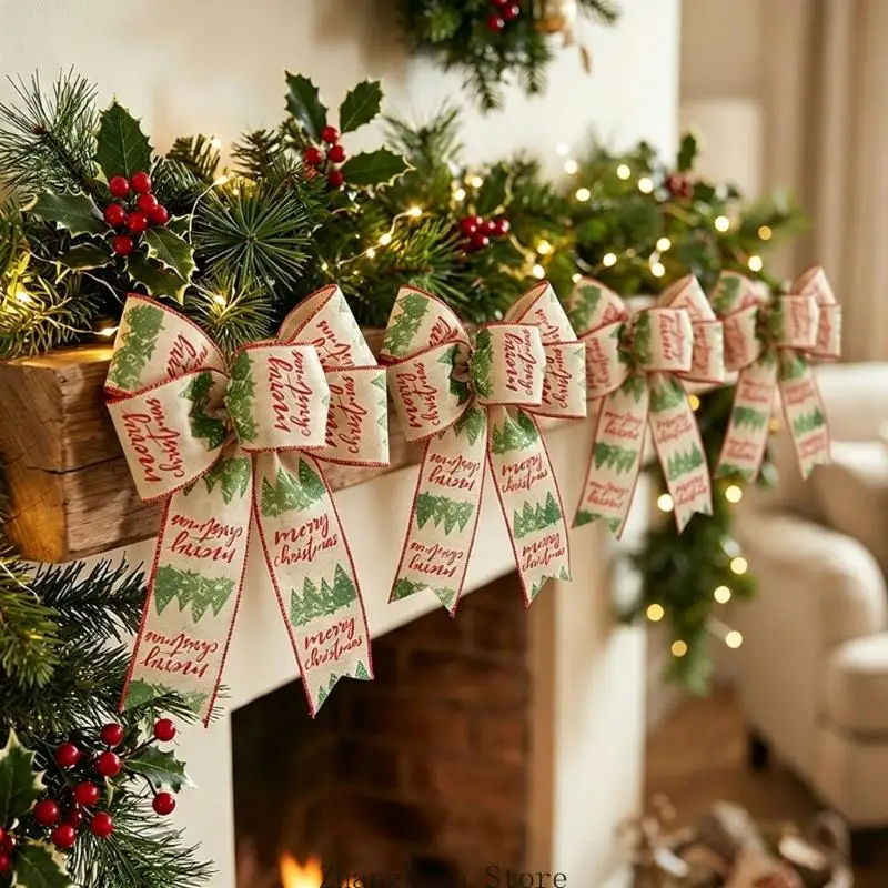 6 Stück Weihnachtsbaum-Schleife zum Aufhängen, Dekoration für Tür, Wand und Party-Hintergrund, 3 x – Detail 9