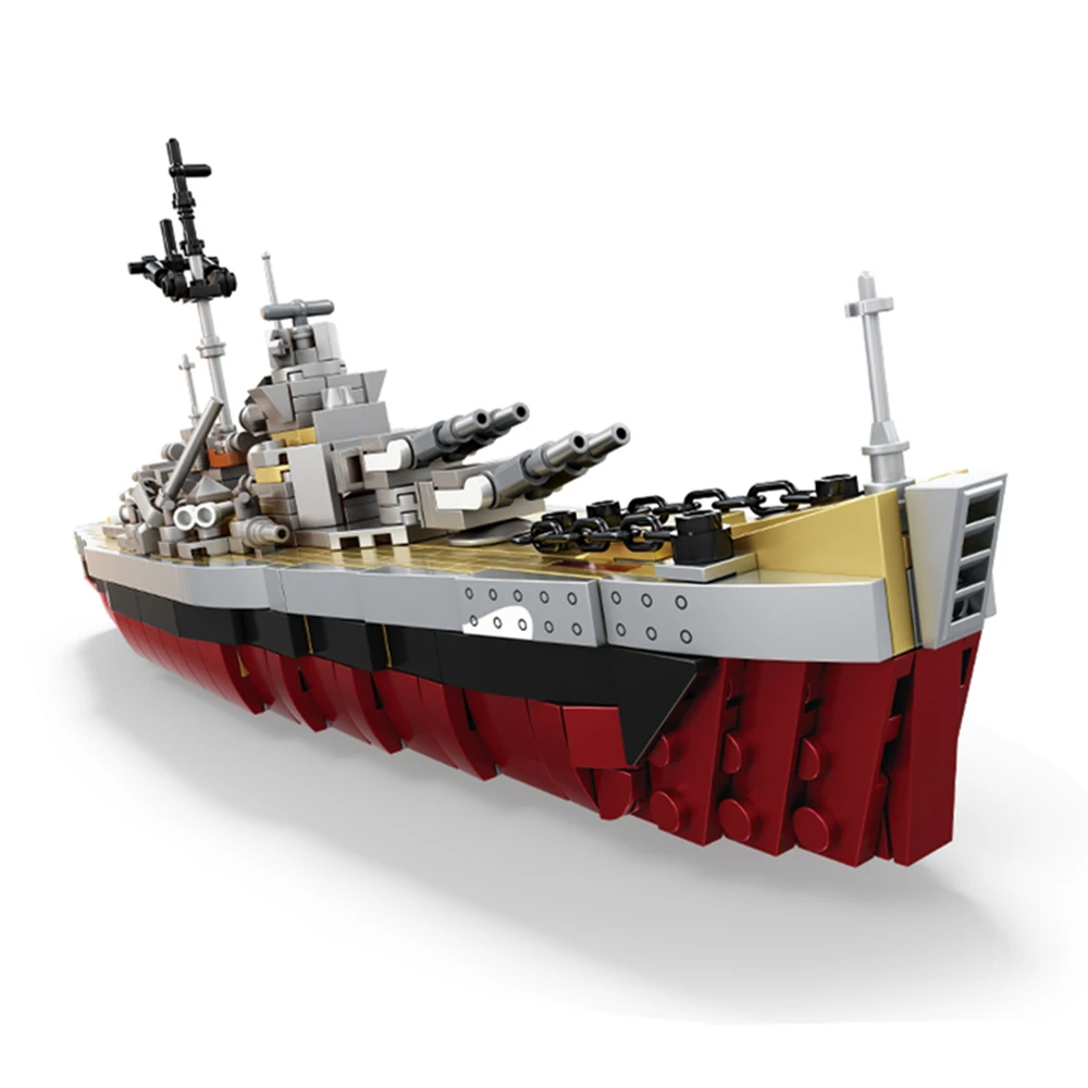 

World War 2 WW2 Army Military Soldiers KMS Bismarck Battleship Model Assemble Building Blocks Bricks Children's Toys Gift