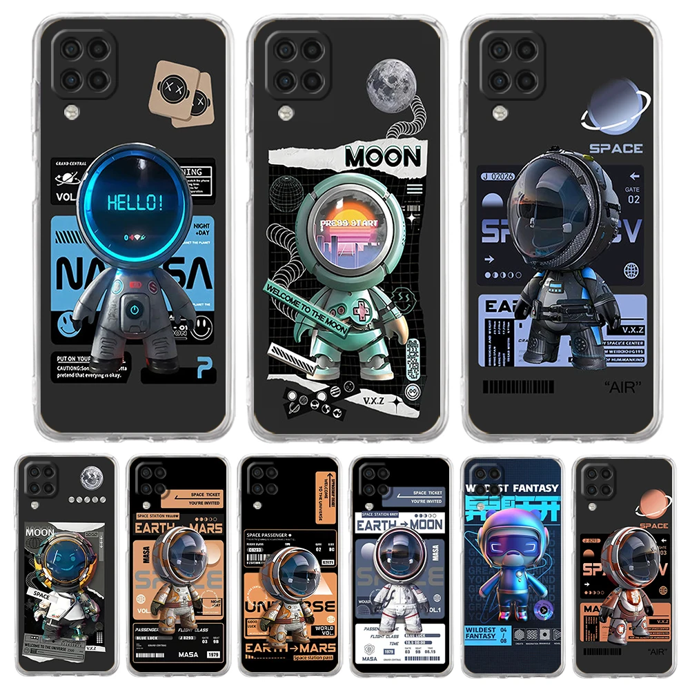 

Astronaut Phone Case for Samsung Galaxy A13 A22 A32 A52 A53 A72 A51 A71 A11 A31 A41 A01 A21S 5G Transparent Shell Capas Bags TPU