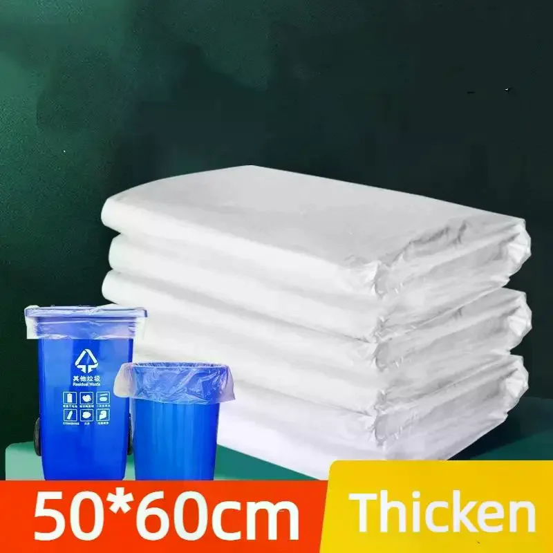 Extra White Large Garbage Bags, Thickened Transparent, Disposable Hotel Storage Plastic Bag For Kitchen,trash Dustbin 30/50PCS