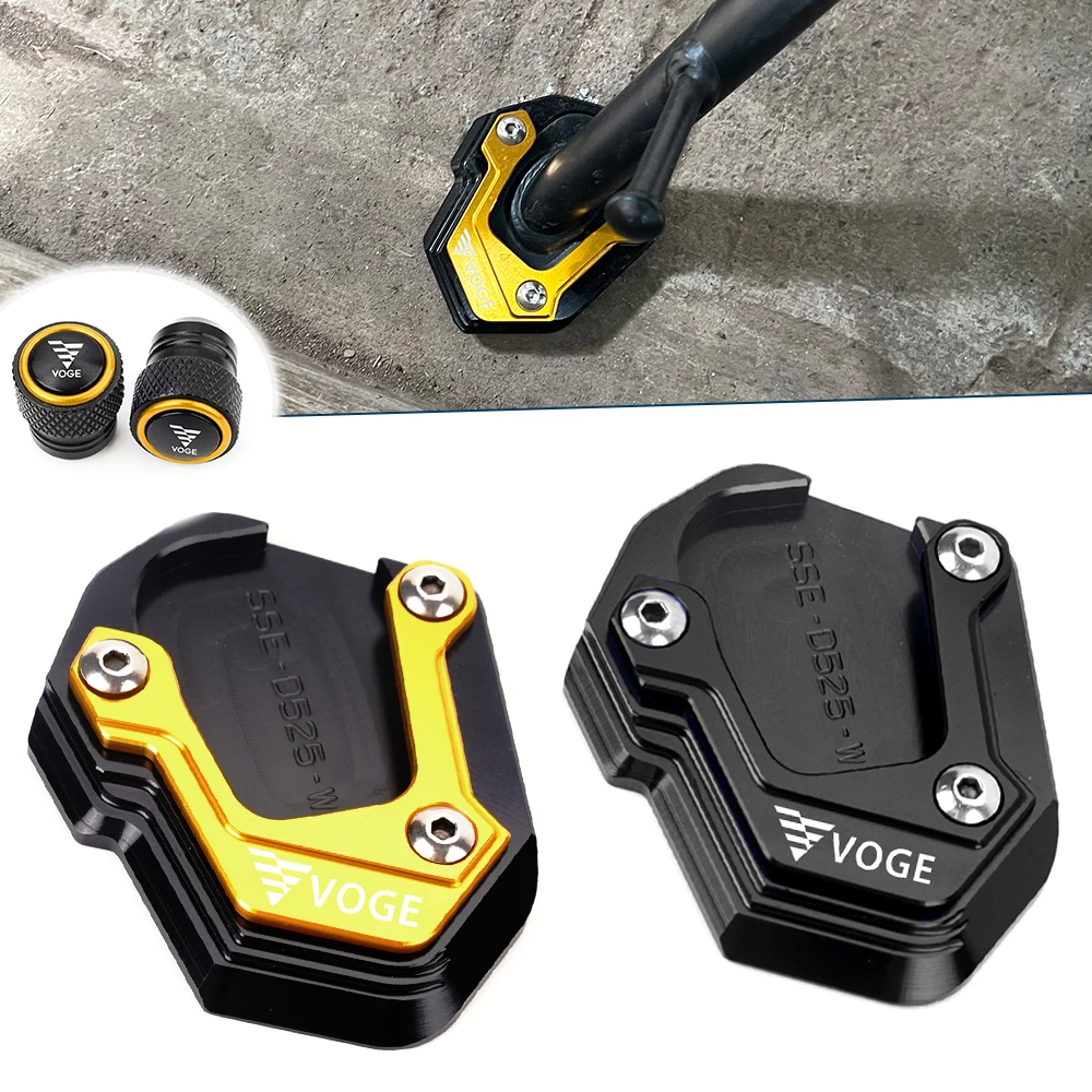 

For VOGE DS900X DS625X DS525X DSX 900 625 525 DSX voge 125R 300Rally Motorcycle Stand Extension Kickstand Pad Tire Valve Caps