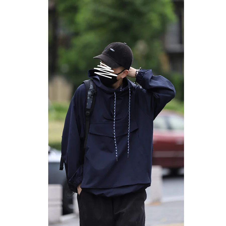 

LH Store SS Loose Fit Men's Jaet Hooded Multi-Functional Windbreaker Coat Youth Trend Autumn Season Oversize Sle