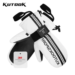 KUTOOK Ski Gloves Mittens Winter Thermal Snow Gloves for Men Women 3M C100 Insulation Waterproof Outdoor Skiing Snowboard Gloves