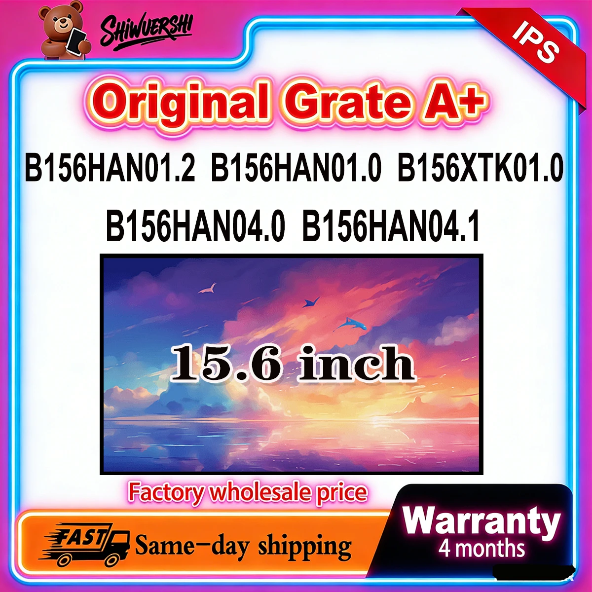 

Original New A+ 15.6 inch Slim Laptop Lcd Screen Panel B156HAN04.1 B156HAN04.0 B156XTK01.0 B156HAN01.0 B156HAN01.2 60Hz