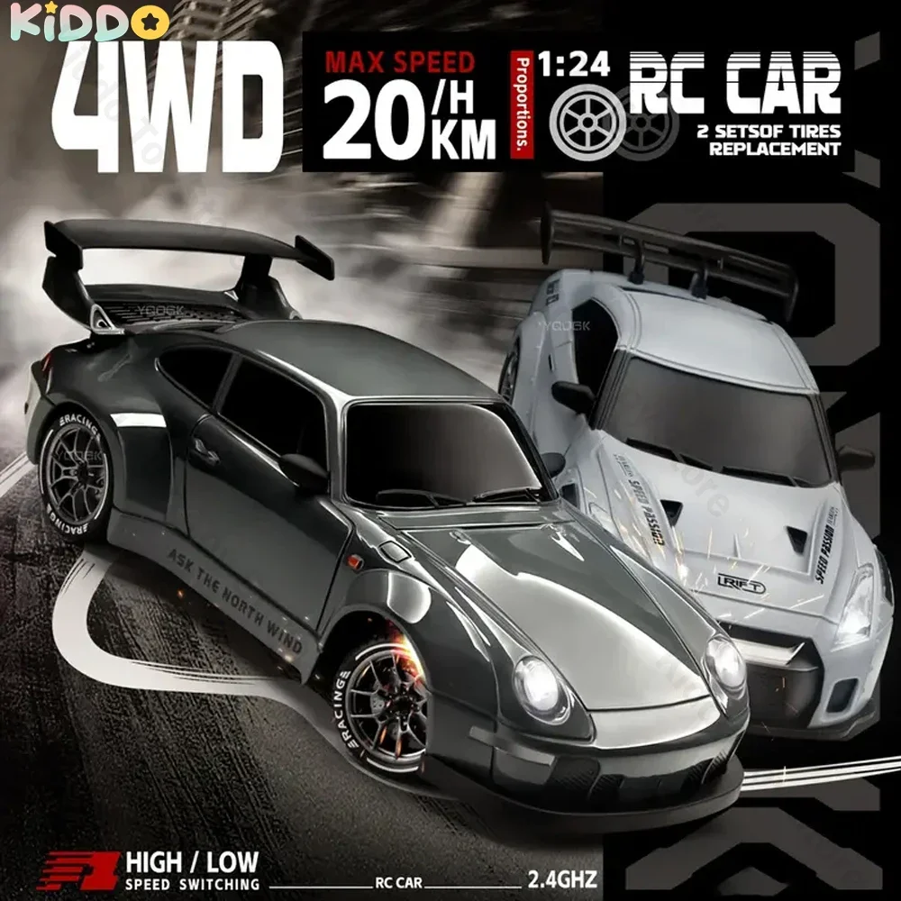 

Радиоуправляемый дрифт-автомобиль 1/24 4WD Mini RC Гоночный автомобиль Модель Высокоскоростное радио 2,4G Полумасштаб с подсветкой Дистанционное управление Автомобильный привод Подарки