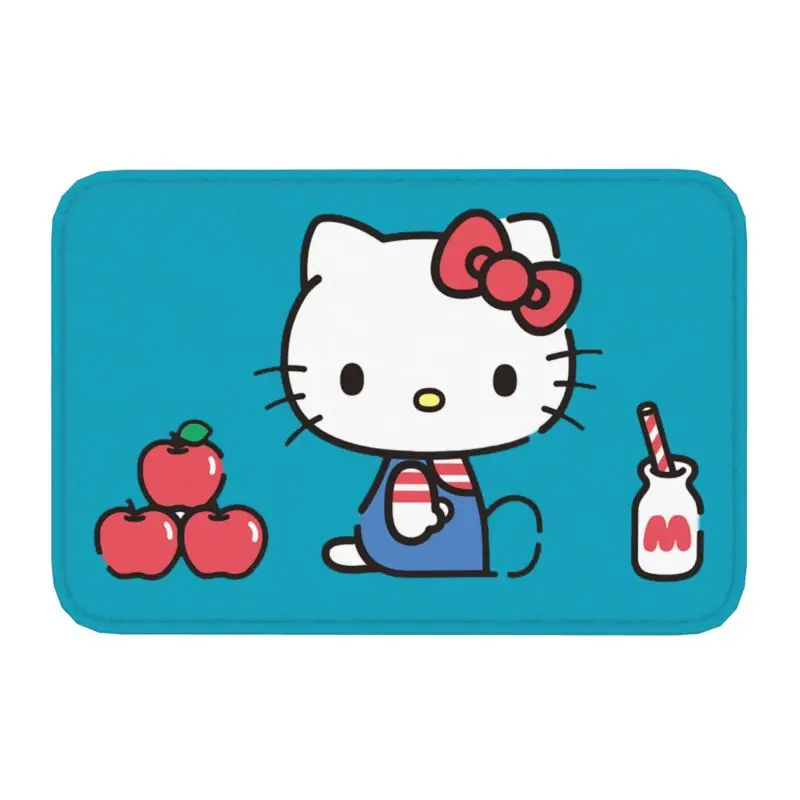 Custom Hello Kitty Front Floor Door Entrance Mat Outdoor Kitchen Bath Doormat Toilet Carpet Rug