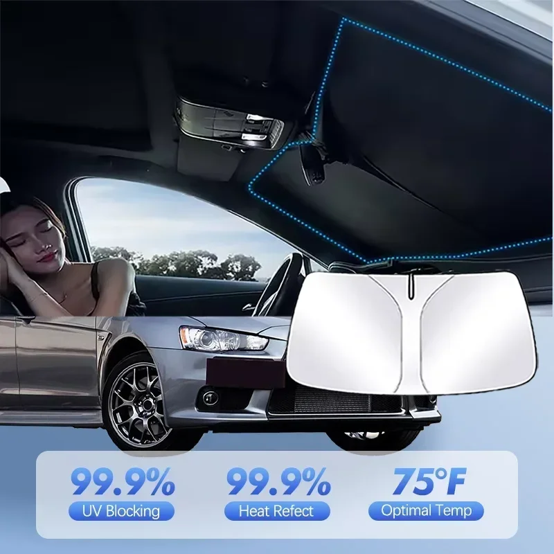 Car Windshield Sun Shade For Mitsubishi Lancer EVO X MR Sunshade Sun Visor Protector Blocks UV Rays Summer Car Accessories