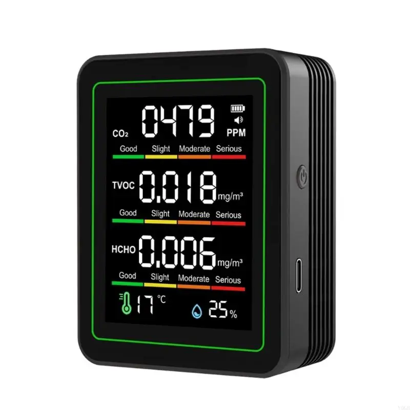 

Multiple Parameters Indoor Air Monitors CO2 Formaldehyde Trackers Easy carry for Y5GB