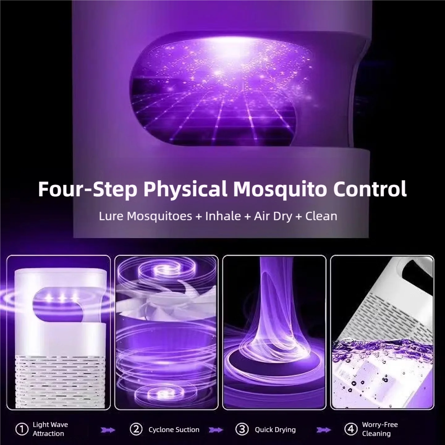 TINSOL Physical Mosquito-attracting Inhalation Mosquito Lamp USB Home Fly and Mosquito Repellent LED Mosquito Catcher Lamp image 2