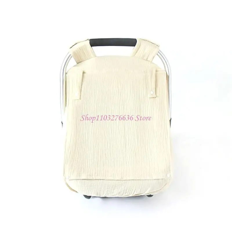 Infant Carseat Canopy with Breathable Window Baby Strollers Cover for Boys and Girls Windproof Basket Sunshade view 4