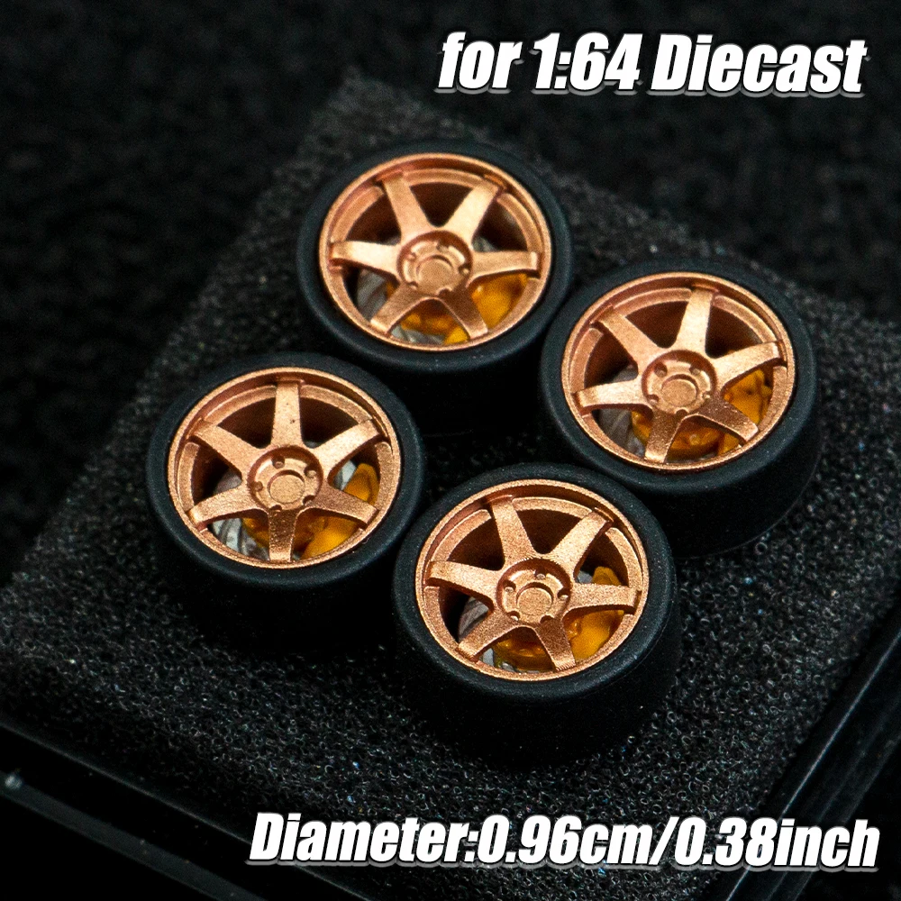 1:64 Maßstab Modellauto-Räder, 4 Stück 1 Set, 3D-gedruckte Harzfelgen mit Gummireifen für MINIGT Tomica JDM Auto-Upgrade – Detail 10