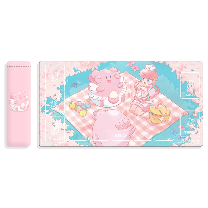 350X600X2Mm New Pokemon Chansey Blissey Opcg Ptcg Board Game Card Battle Table Mat Nurse Joy Cute Card Table Mat Anime Gift Toys